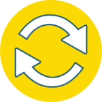 Icon for Northside Changemakers - two curved arrows pointing clockwise to describe 'turning it around'