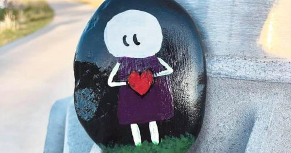 Valentines Day Painted Rock