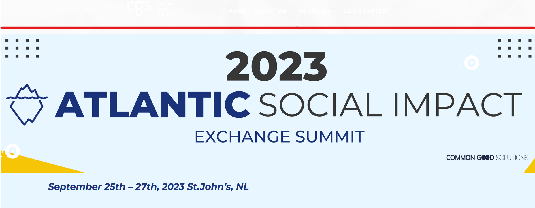 2023 Atlantic social impact exchange summit by common good solutions, September 25th-27th, St. John's NL
